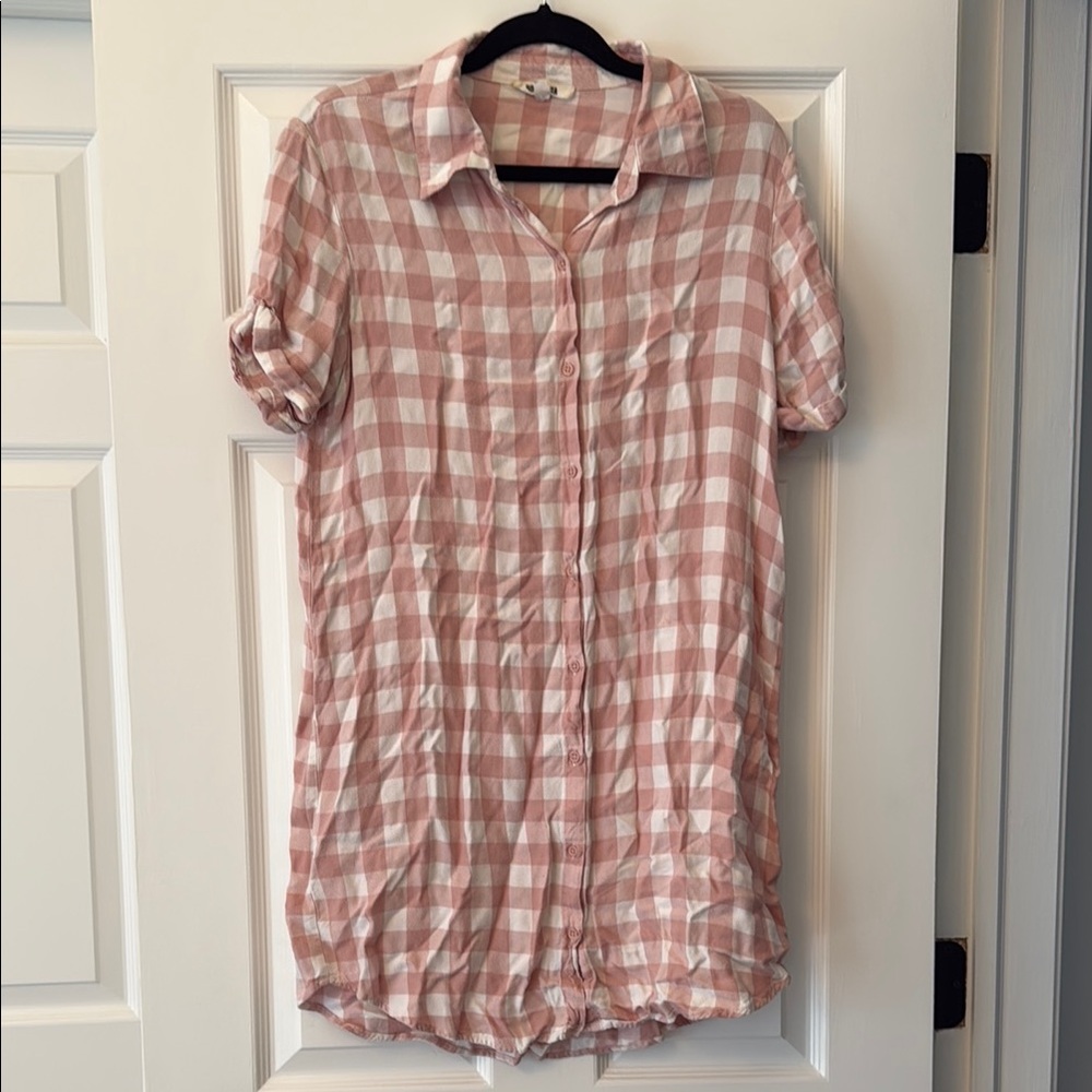 BB Dakota Plaid Button-Up Shirt dress